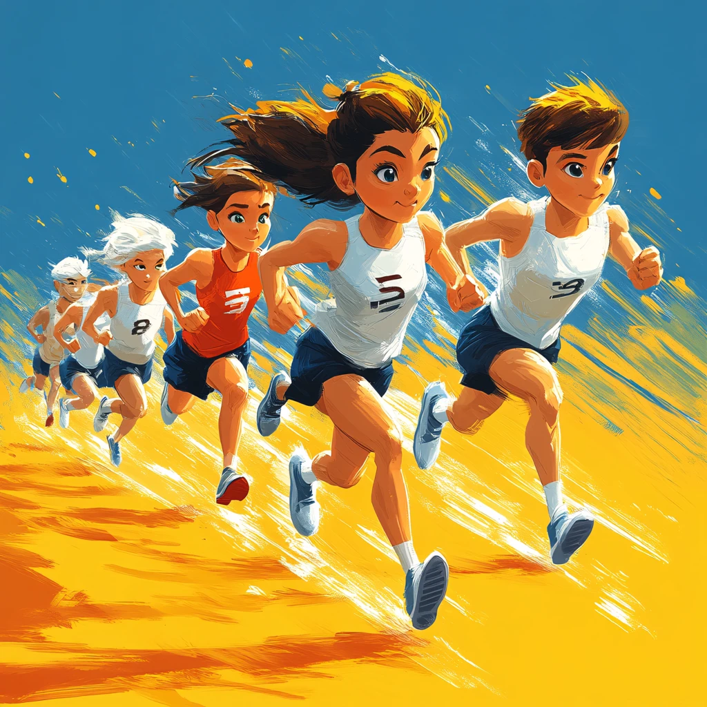 绘本运动跑步插画