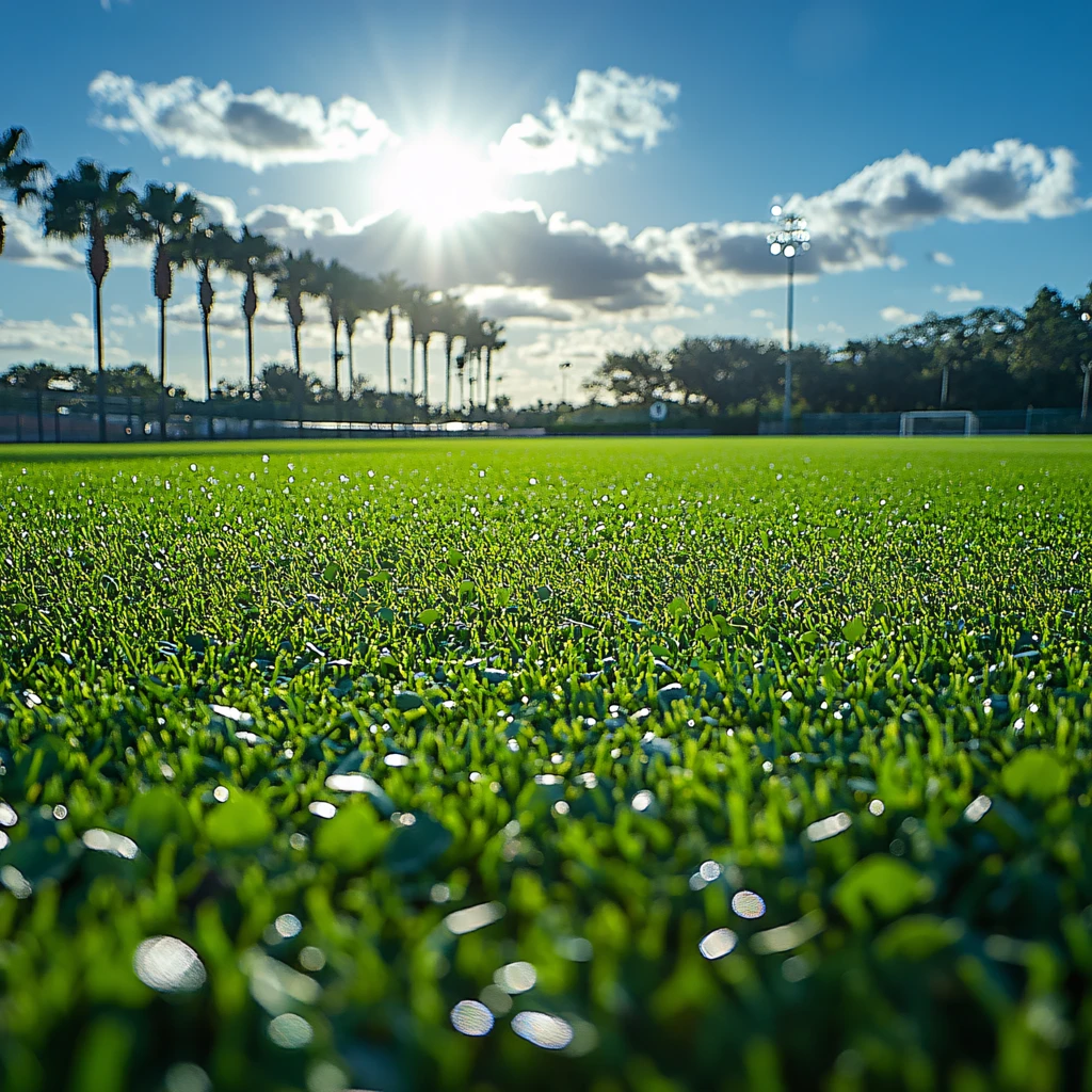 阳光下的绿茵场