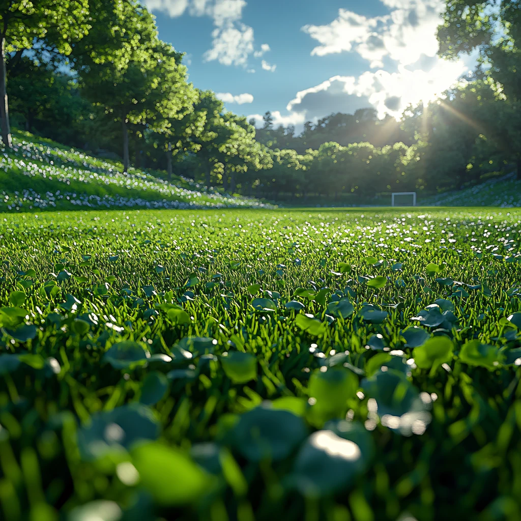 阳光下的绿茵场