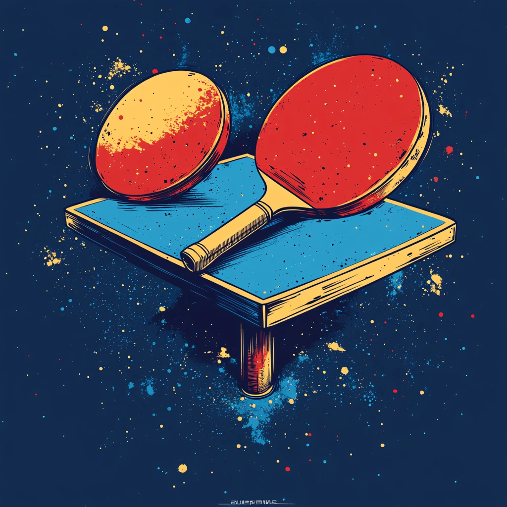 乒乓球学校台球插画