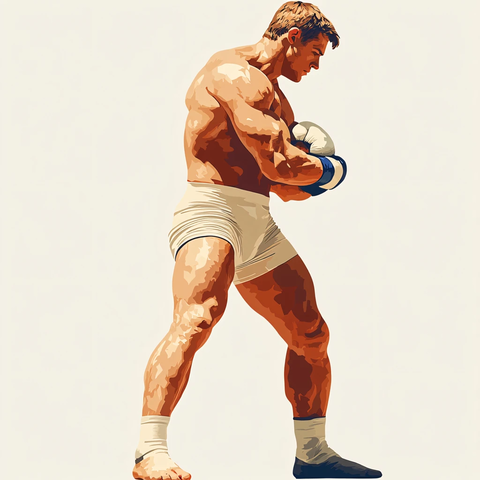 手绘举重运动员