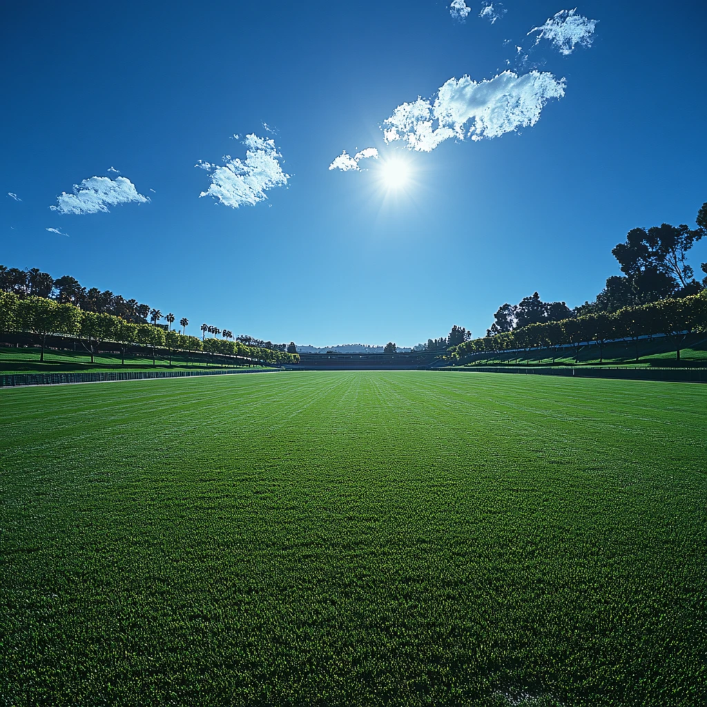 阳光下的绿茵场