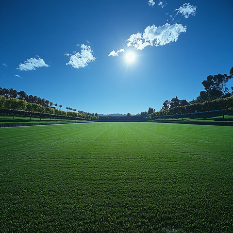 阳光下的绿茵场