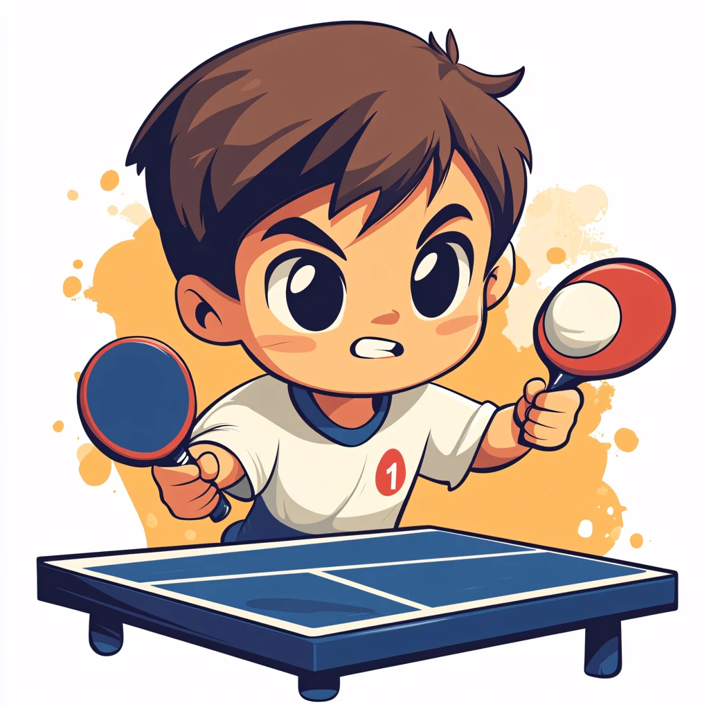 卡通乒乓球人物