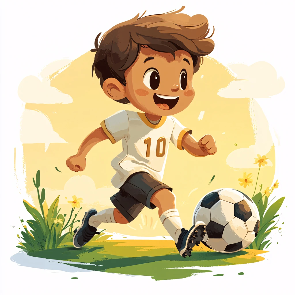 儿童足球插画