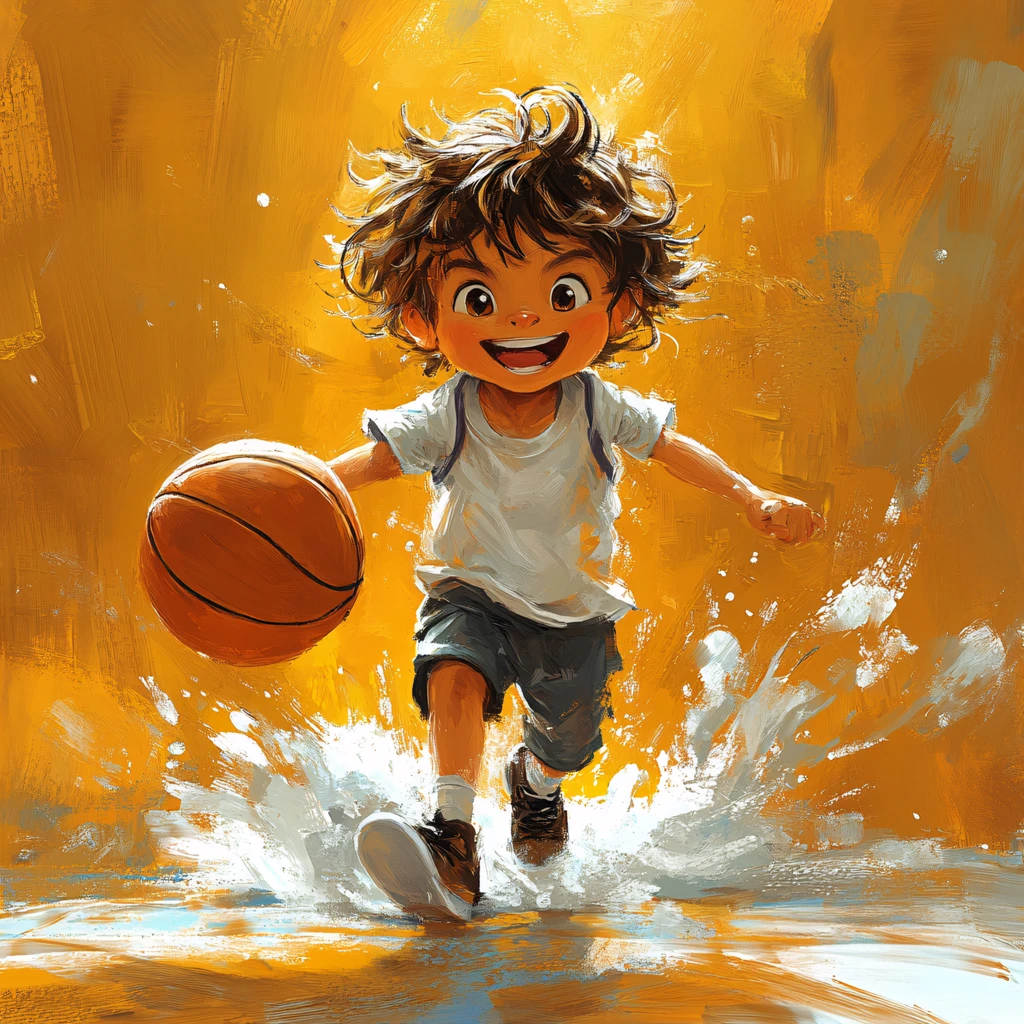 篮球少年插画