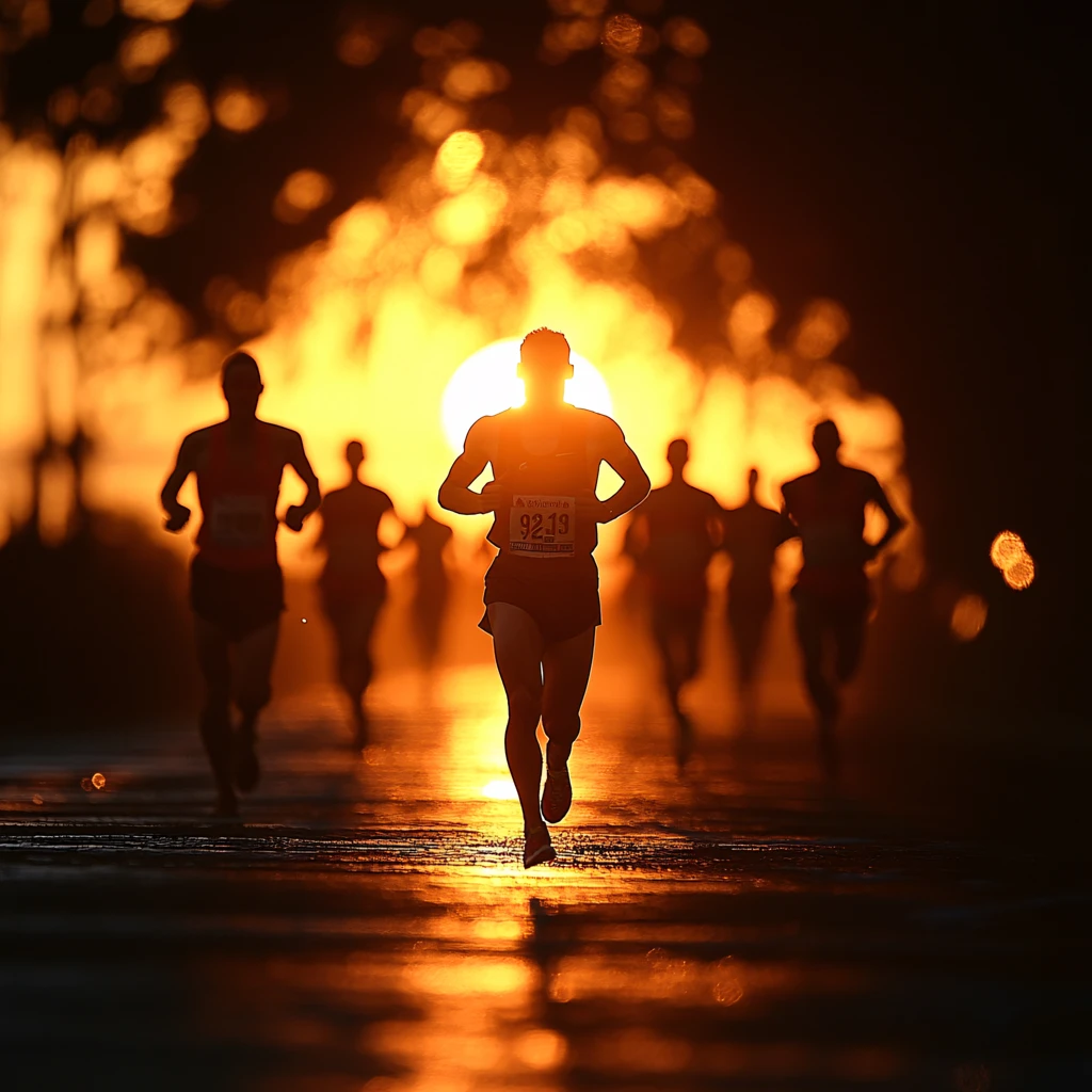 清晨马拉松比赛