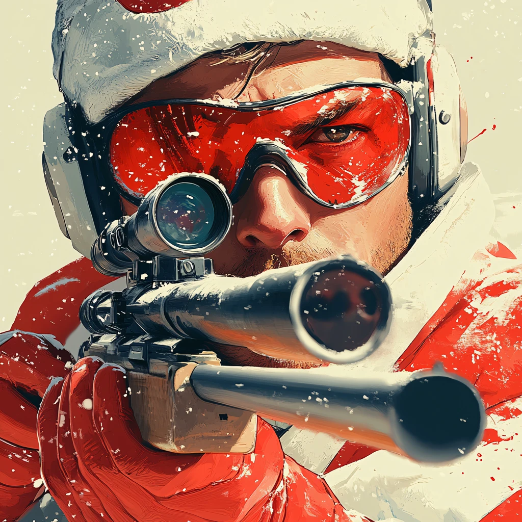 射击运动员瞄准冠军