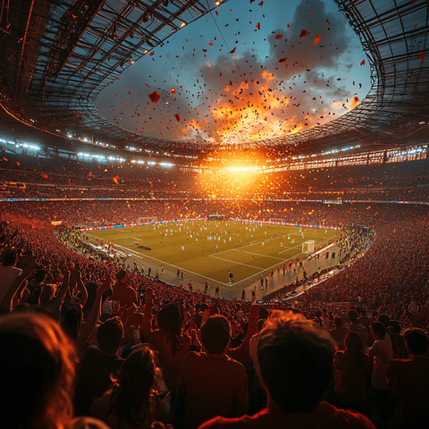 热烈欢呼足球场