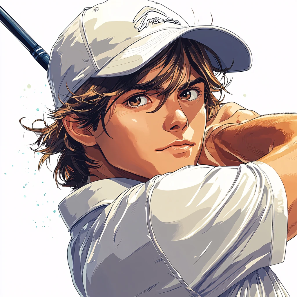 高尔夫手绘人物