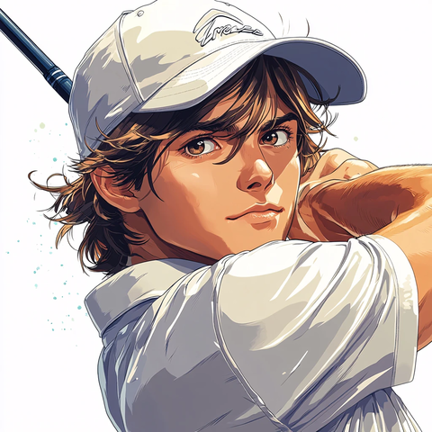 高尔夫手绘人物