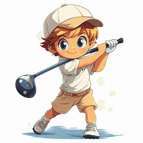 手绘儿童高尔夫