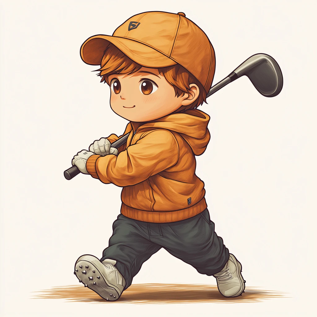 手绘儿童高尔夫