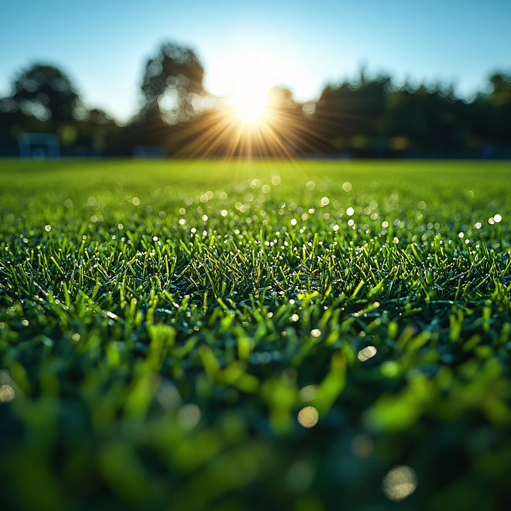 阳光下的绿茵场