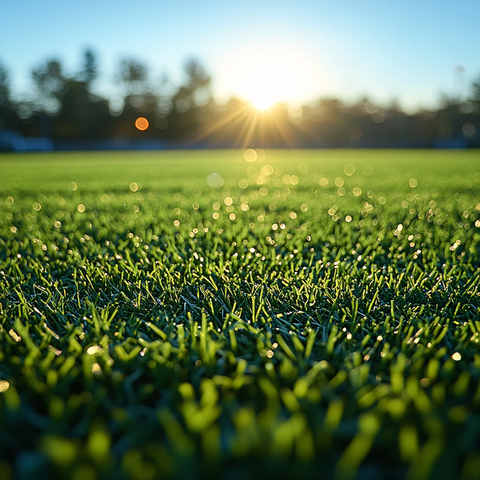 阳光下的绿茵场