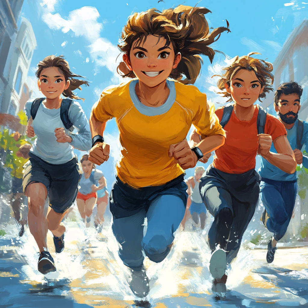 绘本运动跑步插画