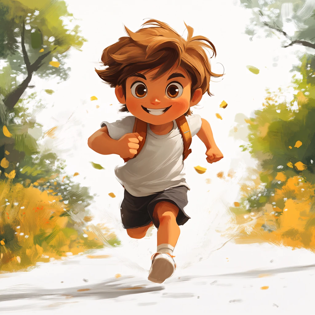 跑步的儿童插画