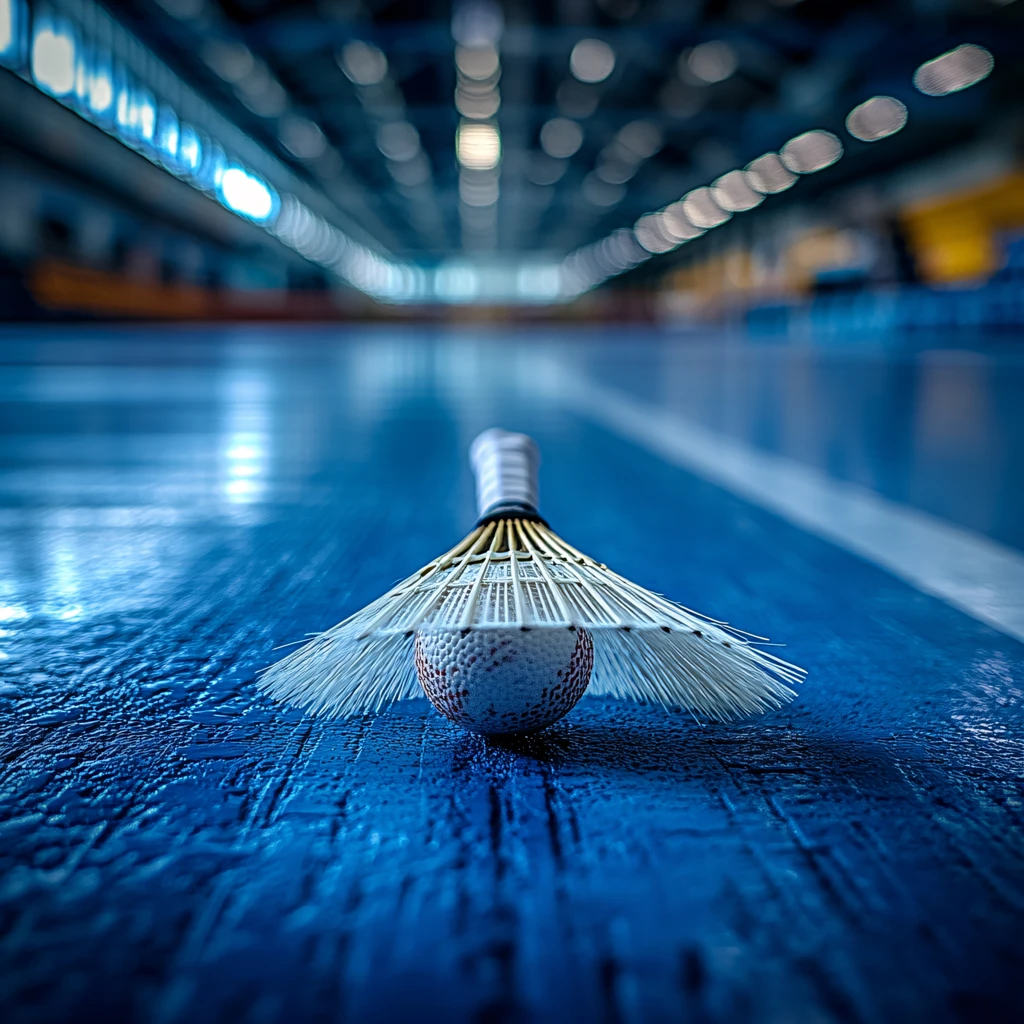 羽毛球比赛场地特写