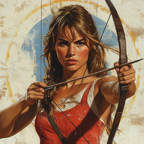 射箭挂画射箭插画