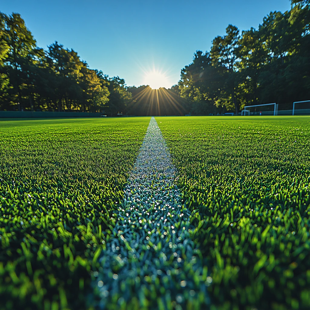 阳光下的足球场