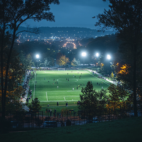 青春足球场夜景