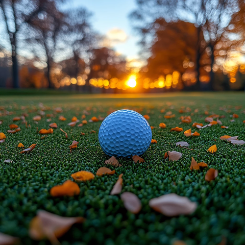 集中在前景高尔夫球