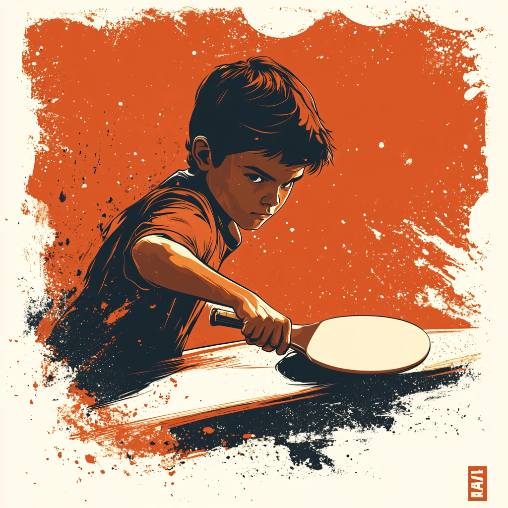 插画乒乓球人物