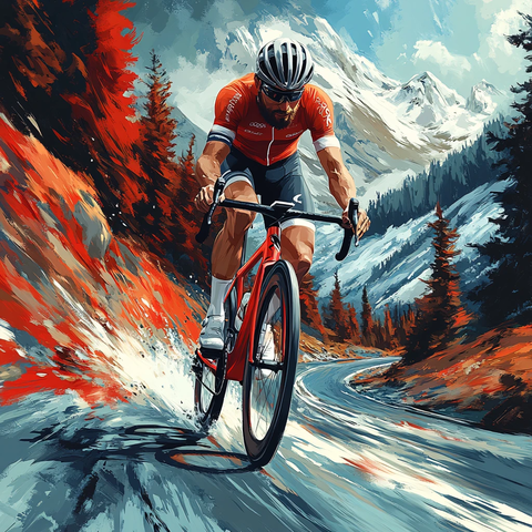 骑车运动手绘