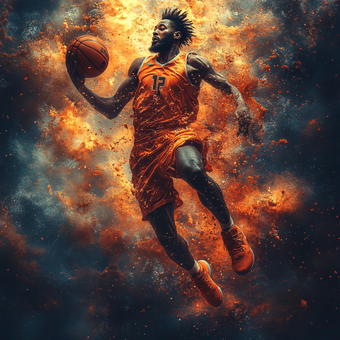 篮球运动员扣篮