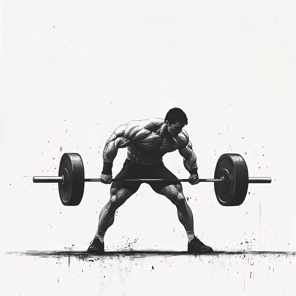 手绘举重运动员