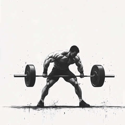 手绘举重运动员