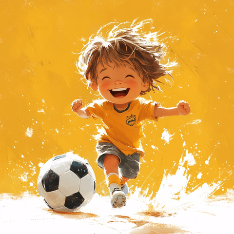 儿童足球插画