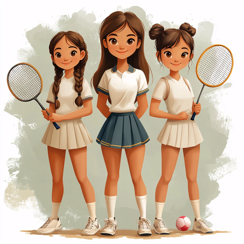网球少女卡通