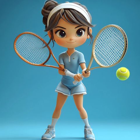 网球少女卡通