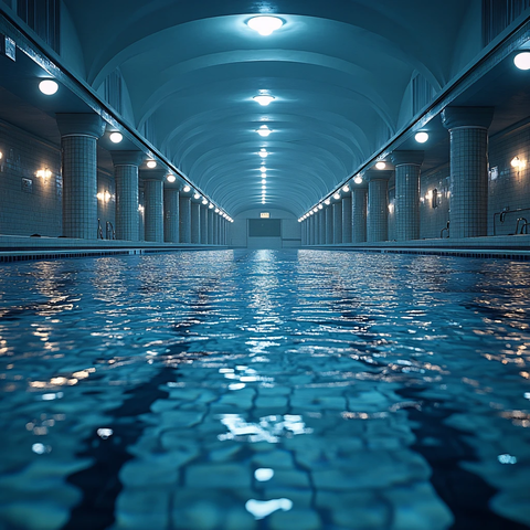 逼真水立方游泳馆素材