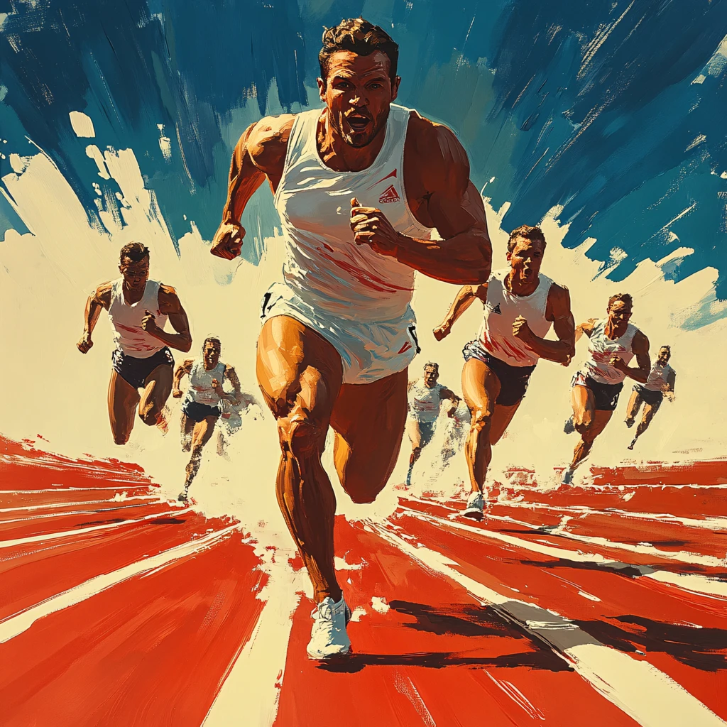 体育奔跑赛跑运动会