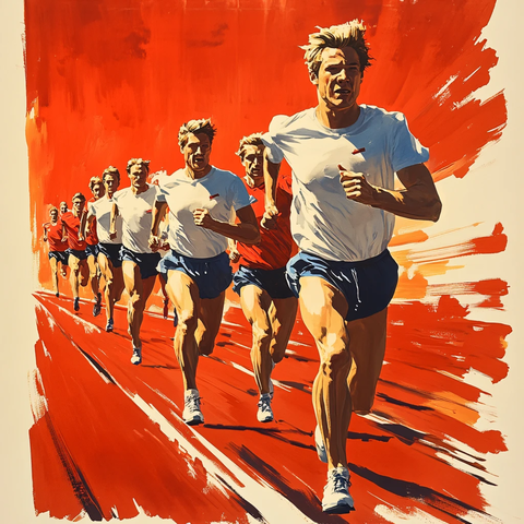 体育奔跑赛跑运动会