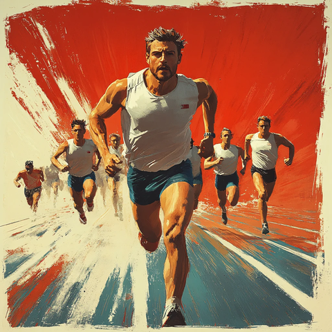 原创插画运动员