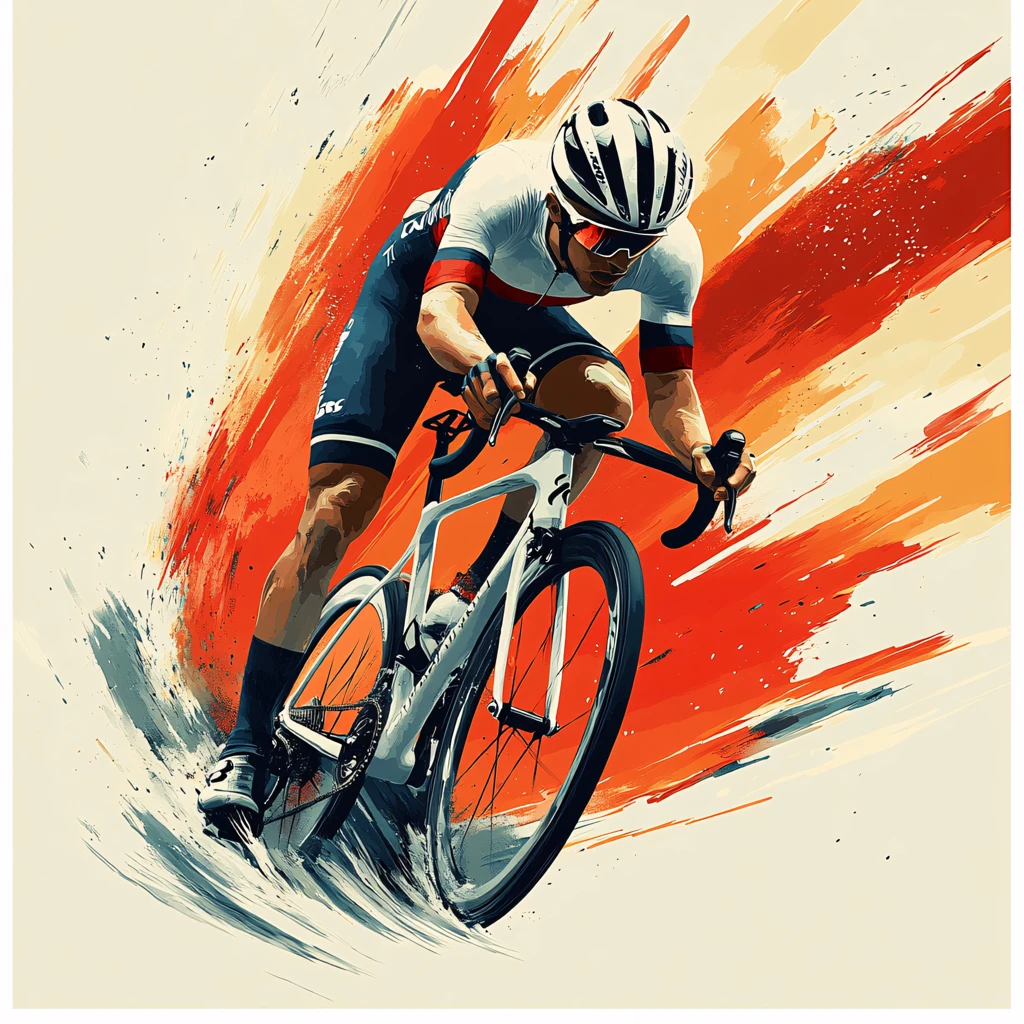 骑车运动手绘