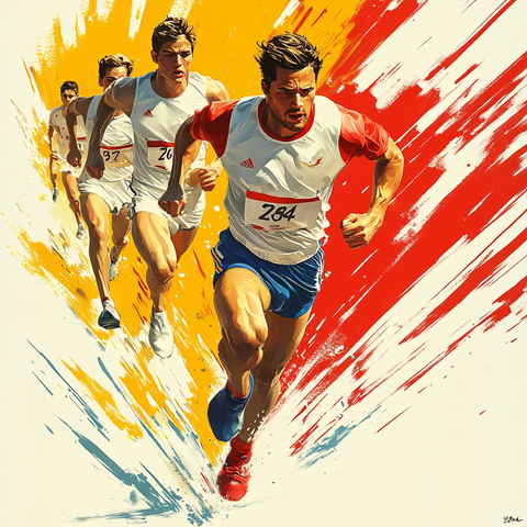 原创插画运动员