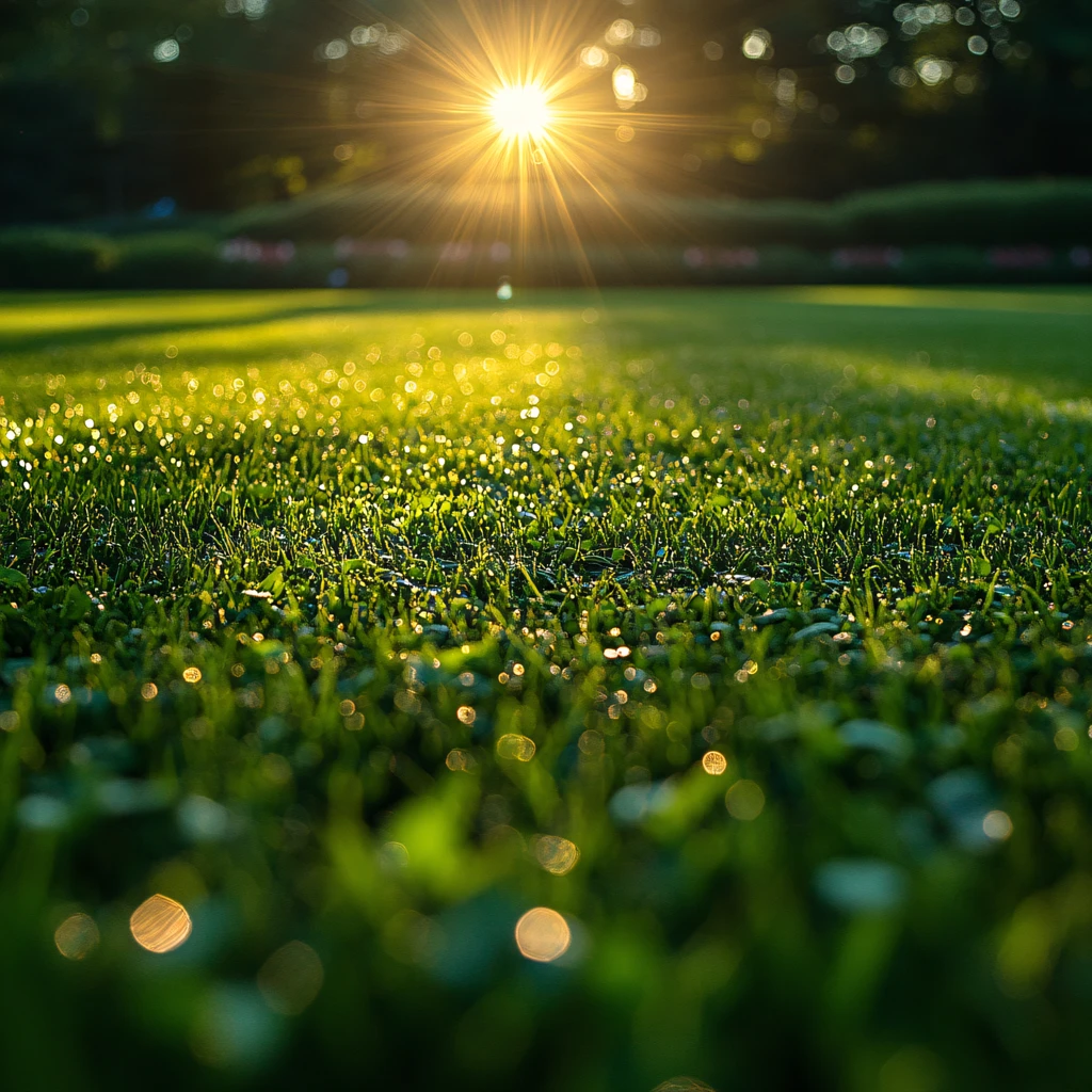 阳光下的绿茵场