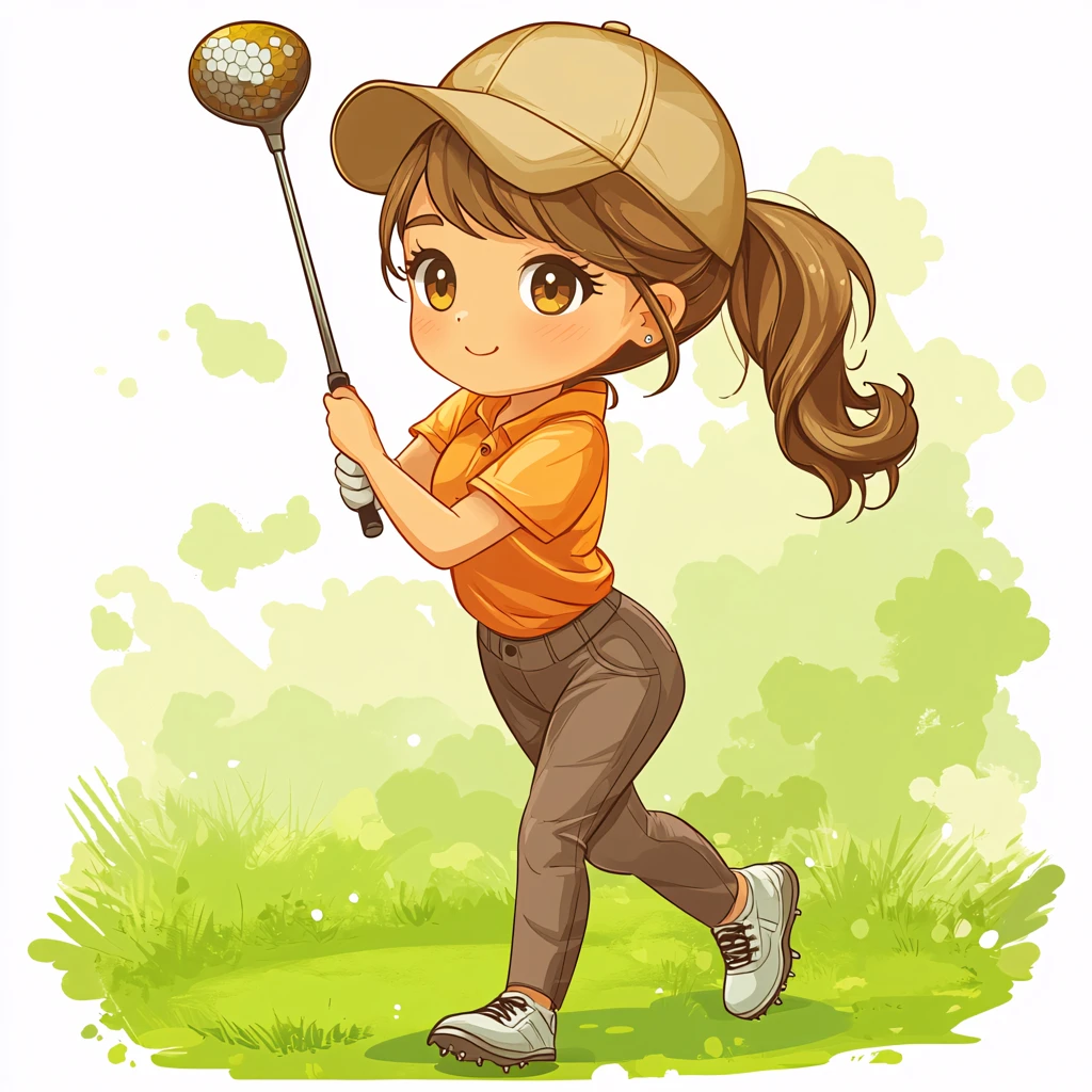 手绘儿童高尔夫