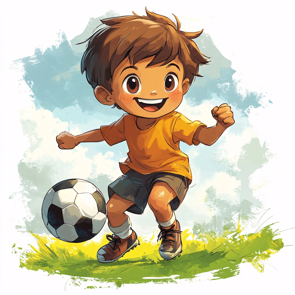 儿童足球插画