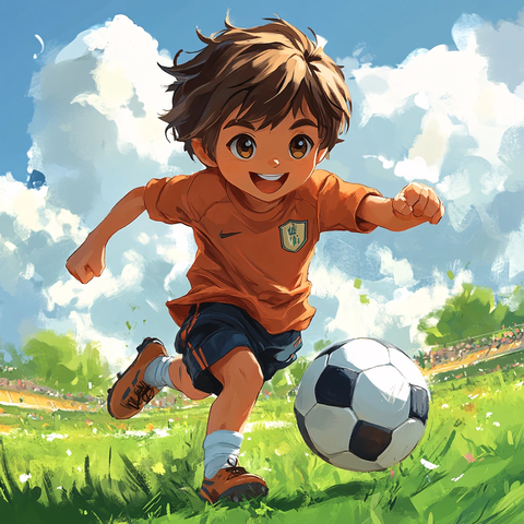 儿童足球插画