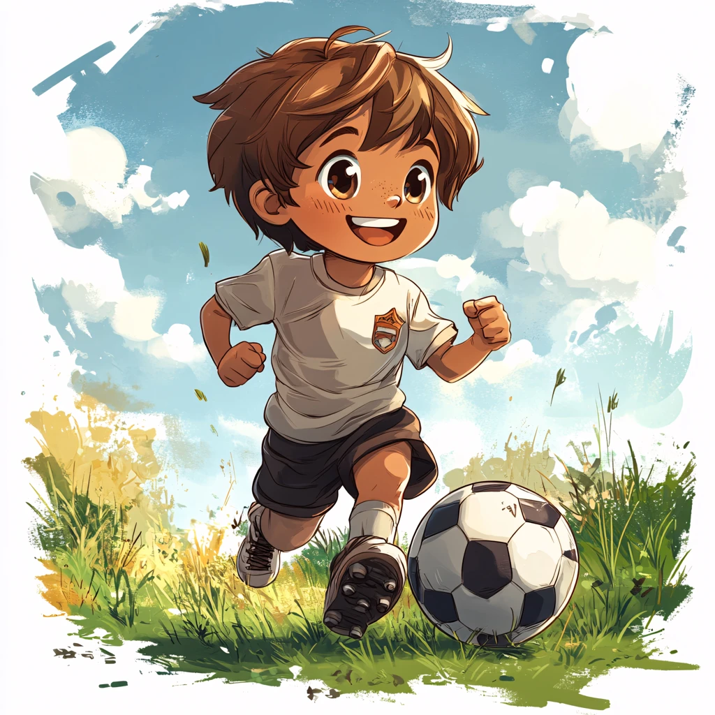 儿童足球插画