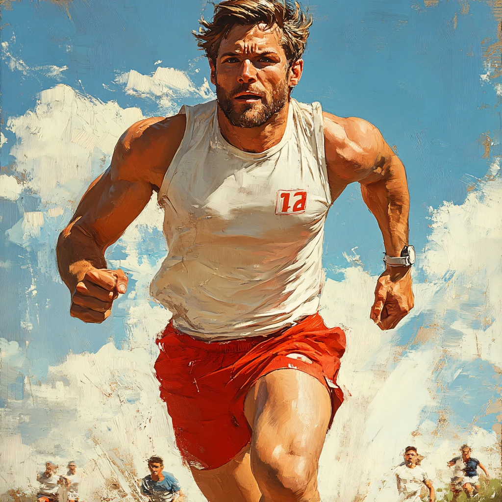 原创插画运动员