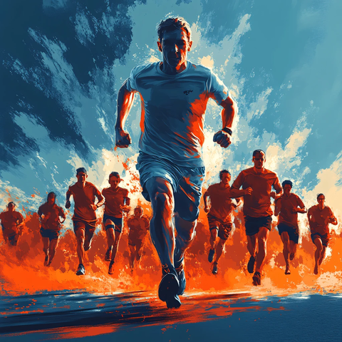 体育奔跑赛跑运动会