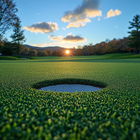 集中在前景高尔夫球