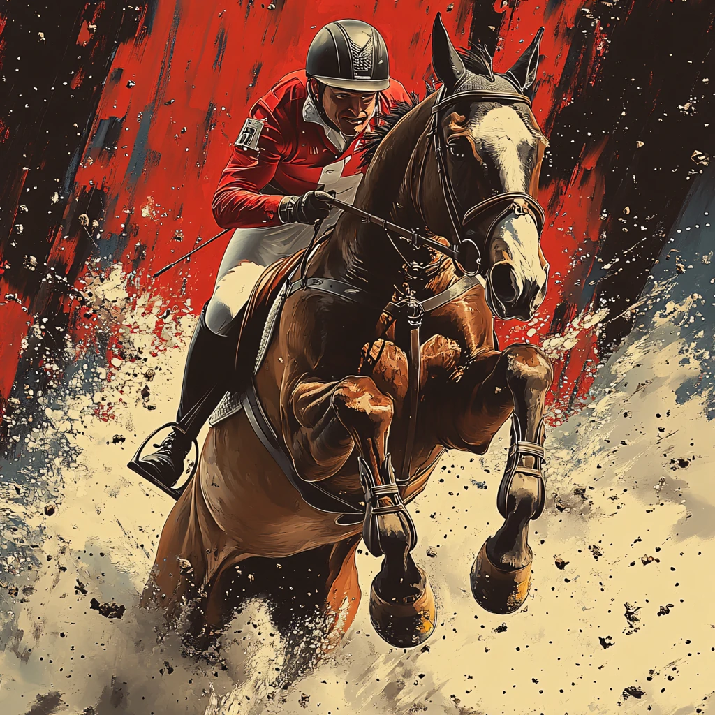 赛马表演赛马插画