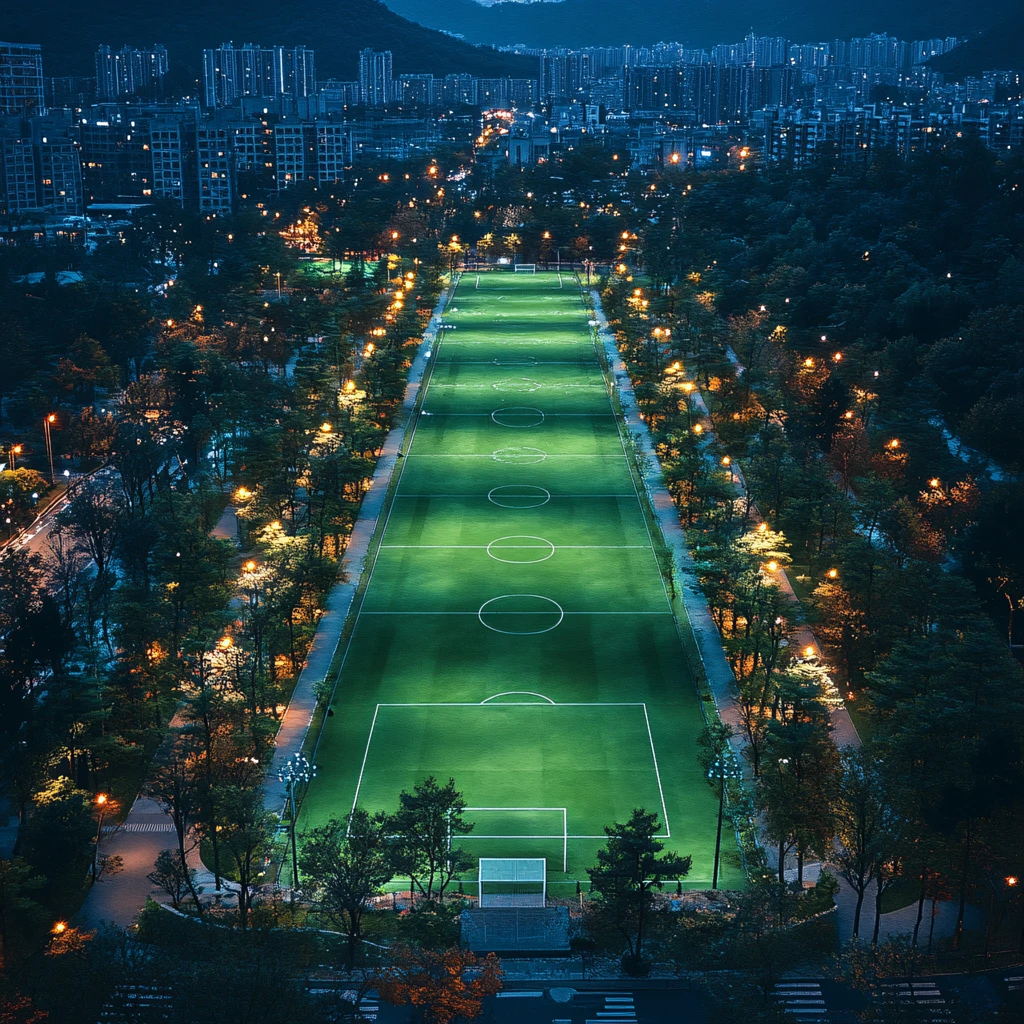 青春足球场夜景